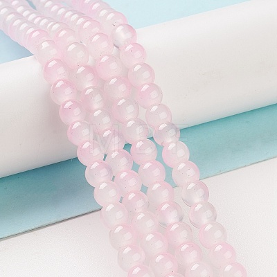 Baking Painted Glass Beads Strands DGLA-R053-01E-1