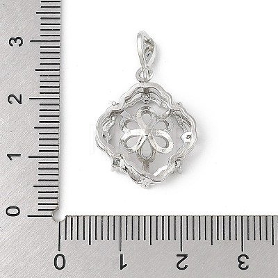 Brass Micro Pave Clear Cubic Zirconia European Dangle Charms Bails KK-K297-58P-1