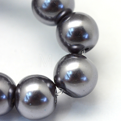 Baking Painted Pearlized Glass Pearl Round Bead Strands X-HY-Q330-8mm-73-1