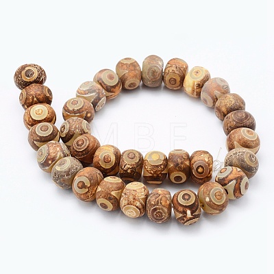 Tibetan Style 3-Eye dZi Beads Strands G-E469-17A-1