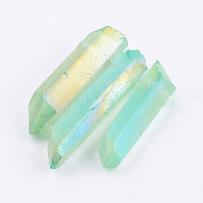 Electroplated Natural Quartz Crystal Graduated Beads Strands G-P315-A03-1