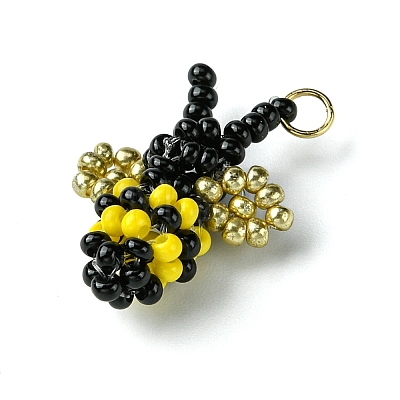 Seed Beads Beaded Charms PALLOY-MZ00295-1