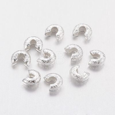 Brass Crimp Beads Covers X-KK-G015-S-1