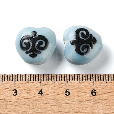 Printed Handmade Porcelain Beads FIND-H023-02G-1