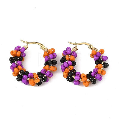 Halloween 201 Stainless Steel Hoop Earrings for Women EJEW-JE07510-1