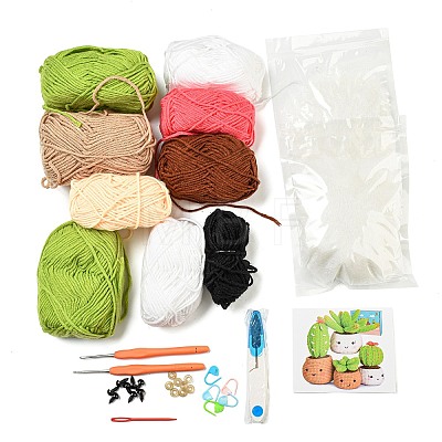 DIY Crochet Yarn Mushroom Doll Making Kits for Beginners DIY-XCP0003-34-1