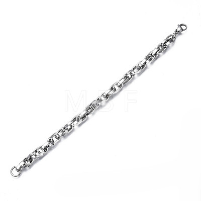 201 Stainless Steel Rope Chain Bracelet for Men Women BJEW-S057-74-1
