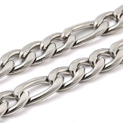 201 Stainless Steel Figaro Chain Necklaces STAS-P101-47P-1