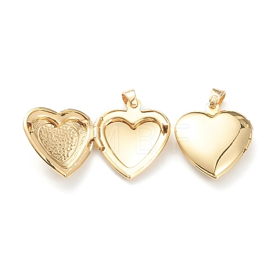 Brass Locket Pendants KK-P199-17G-1