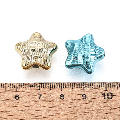 Textured Plating Opaque Acrylic Beads PACR-T018-10M-1