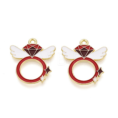 Valentine's Day Alloy Enamel Pendants ENAM-T023-18A-1