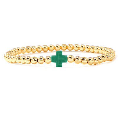Brass Round Beaded Bracelets for Women SB9067-21-1