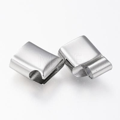 304 Stainless Steel Magnetic Clasps with Glue-in Ends STAS-G157-14P-12x7mm-1
