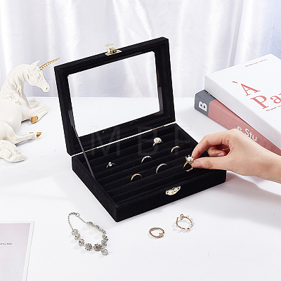 Velvet Jewelry Presentation Boxes VBOX-WH0014-01B-1