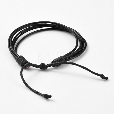 Adjustable Unisex Cowhide Leather Cord Bracelets BJEW-JB04781-1