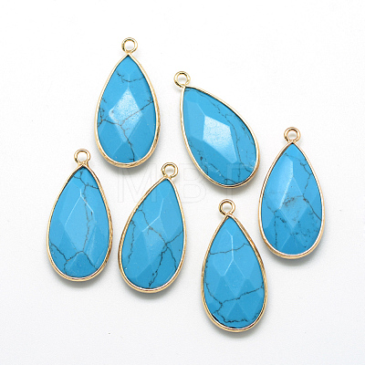 Synthetic Turquoise Pendants X-G-S221-11G-1
