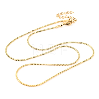 201 Stainless Steel Round Snake Chain Necklaces for Women NJEW-G140-06B-G-1-1