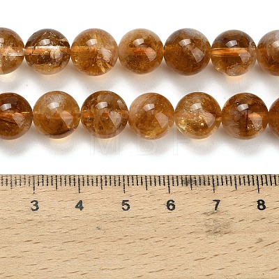 Heated Natural Citrine Beads Strands G-L642-B17-10mm-1