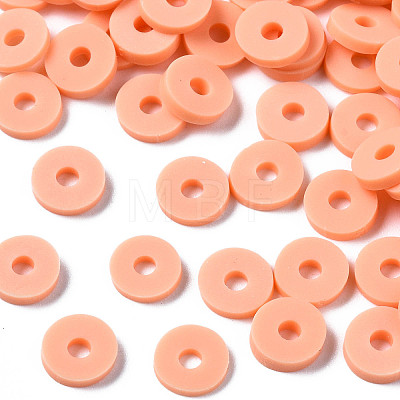 Eco-Friendly Handmade Polymer Clay Beads, Disc/Flat Round, Heishi