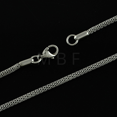 201 Stainless Steel Network Chain Necklaces STAS-S029-07-1