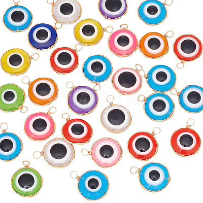 30Pcs Transparent Evil Eye Resin Pendants FIND-AR0003-04-1