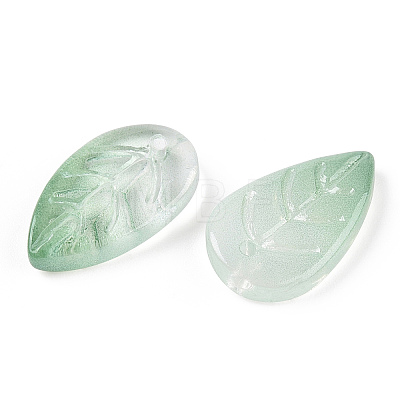 Baking Painted Transparent Glass Petal Beads DGLA-N004-06-1