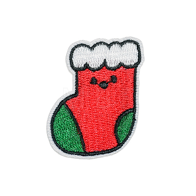 Christmas Theme Computerized Embroidery Cloth Self Adhesive Patches XMAS-PW0001-095Q-1