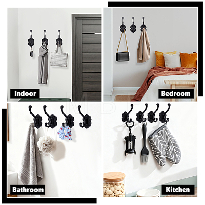 6Pcs Aluminum Wall Mounted Hook Hangers ODIS-JOY0001-02B-1