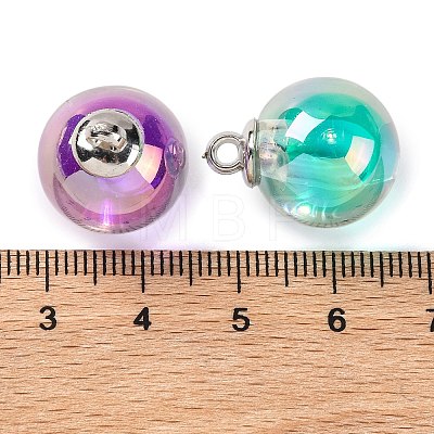 AB Color Resin Round Pendants RESI-U002-02-1