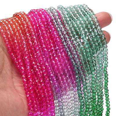 Transparent Painted Glass Beads Strands DGLA-A034-T4mm-A03-1
