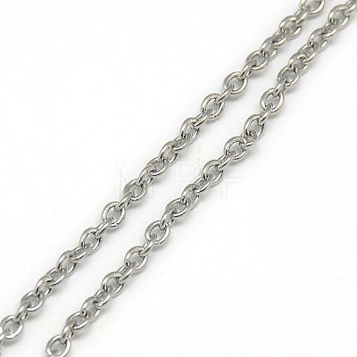 Trendy Unisex 304 Stainless Steel Cable Chain Necklaces NJEW-L043-16P-1