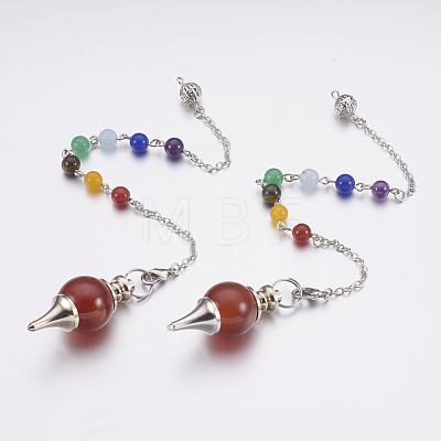 Natural Carnelian Sphere Dowsing Pendulums MAK-P009-E03-1
