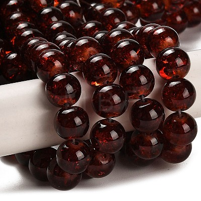 Spray Painted Crackle Glass Beads Strands CCG-Q001-10mm-16-1