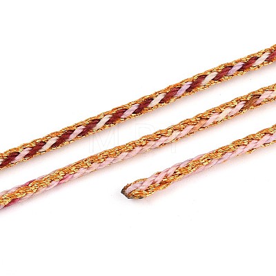 100M Segment Dyed Round Nylon & PET & Polyester Metallic Braided Cord OCOR-N009-01F-1