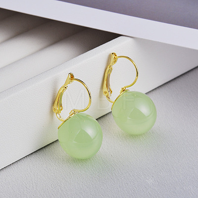 Brass with Resin Round Hoop Earrings EJEW-Q391-09G-03-1