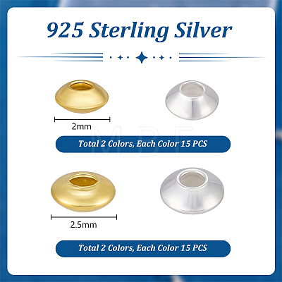 60Pcs 4 Styles 925 Sterling Silver Beads STER-PH0005-11-1