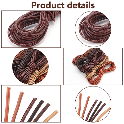   30 Yards 6 Colors Cowhide Leather Cord WL-PH0004-23A-1