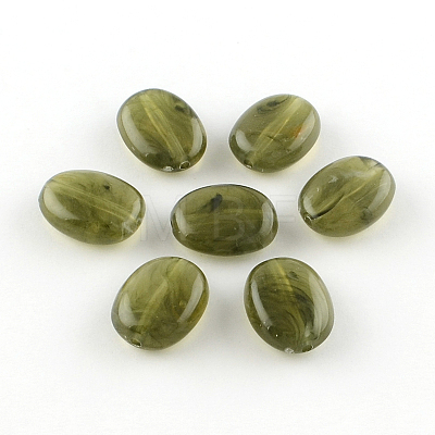 Oval Imitation Gemstone Acrylic Beads OACR-R047-26-1