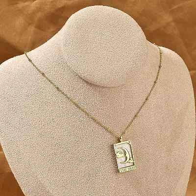 Brass Cubic Zirconia Pendant Necklaces NJEW-H051-01G-01-1