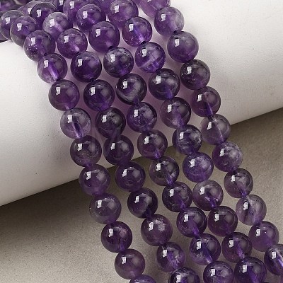 Natural Amethyst Beads Strands G-S333-6mm-020-1