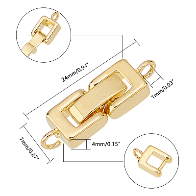 Brass Fold Over Clasps KK-FH0001-11-RS-1