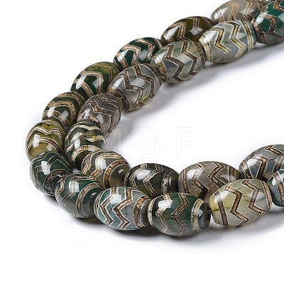 Tibetan Style dZi Beads Strands TDZI-E005-01C-1
