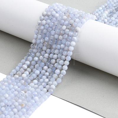 Natural Blue Lace Agate Beads Strands G-K366-B02-02-1