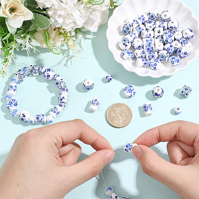 72Pcs 8 Styles Handmade Porcelain Beads PORC-PA0001-63-1