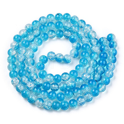 Transparent Crackle Baking Paint Glass Beads X1-DGLA-T003-01B-05-1