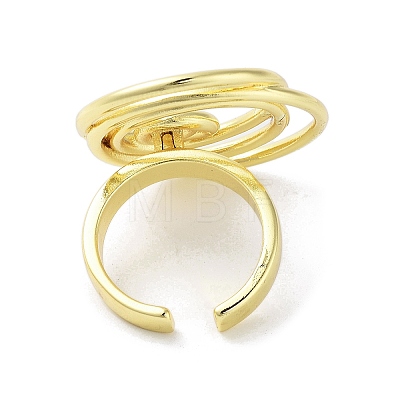 Brass Open Cuff Rings for Women RJEW-A035-04G-1
