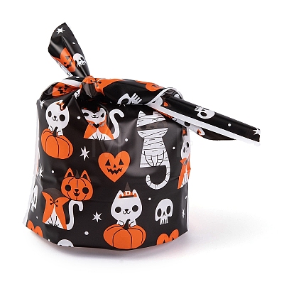100Pcs Rabbit Shaped Halloween Candy Plastic Bags ABAG-U001-02I-1