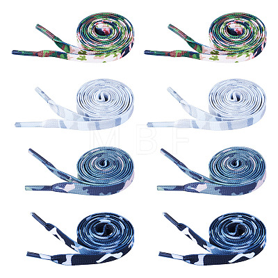 4Pairs 4 Colors Camouflage Color Polyester Shoelaces FIND-TA0010-23-1