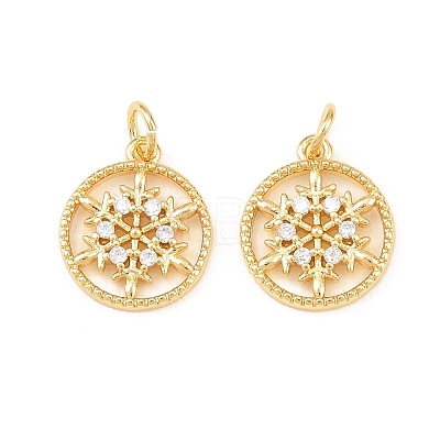 Brass Micro Pave Cubic Zirconia Pendants KK-C162-037A-G-1