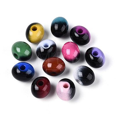 Spray Painted Opaque Acrylic Beads SACR-T018-21M-1